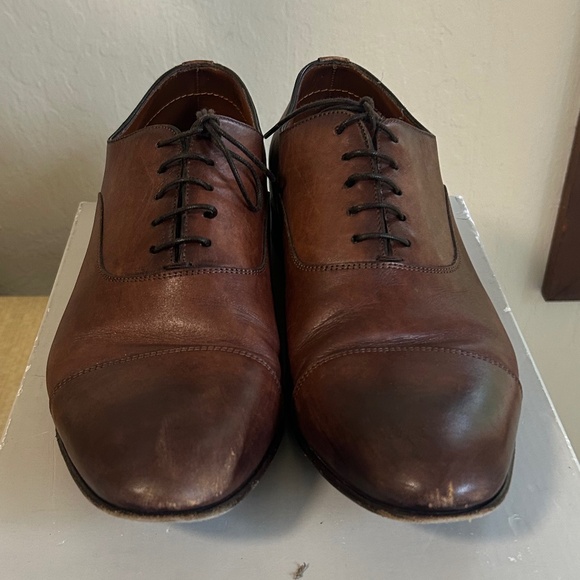 Santoni Darian Calfskin Leather Oxfords, Size 10.5 main image 4